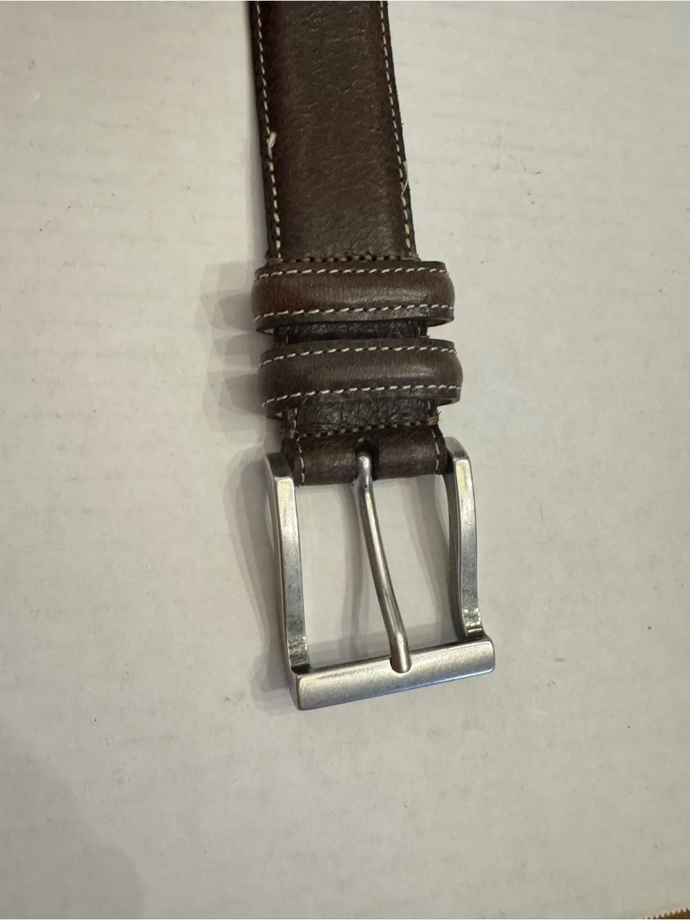 Martin Dingman Bill Water Buffalo Leather Belt Brown 30 USA Handcrafted 40395